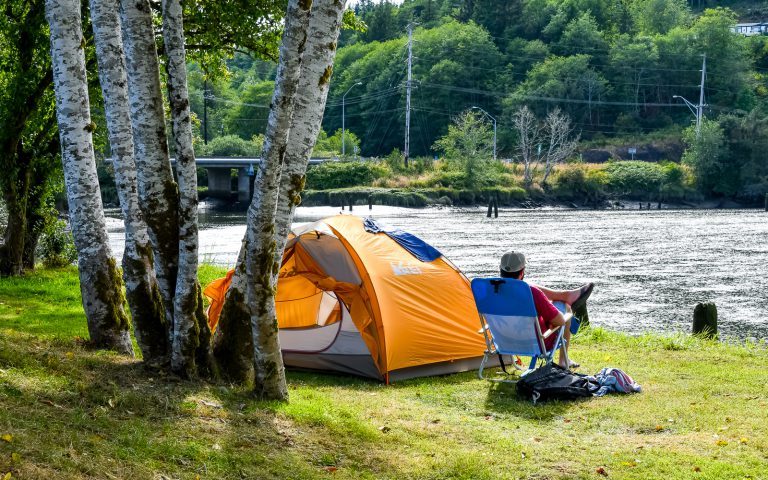 Riverside camping